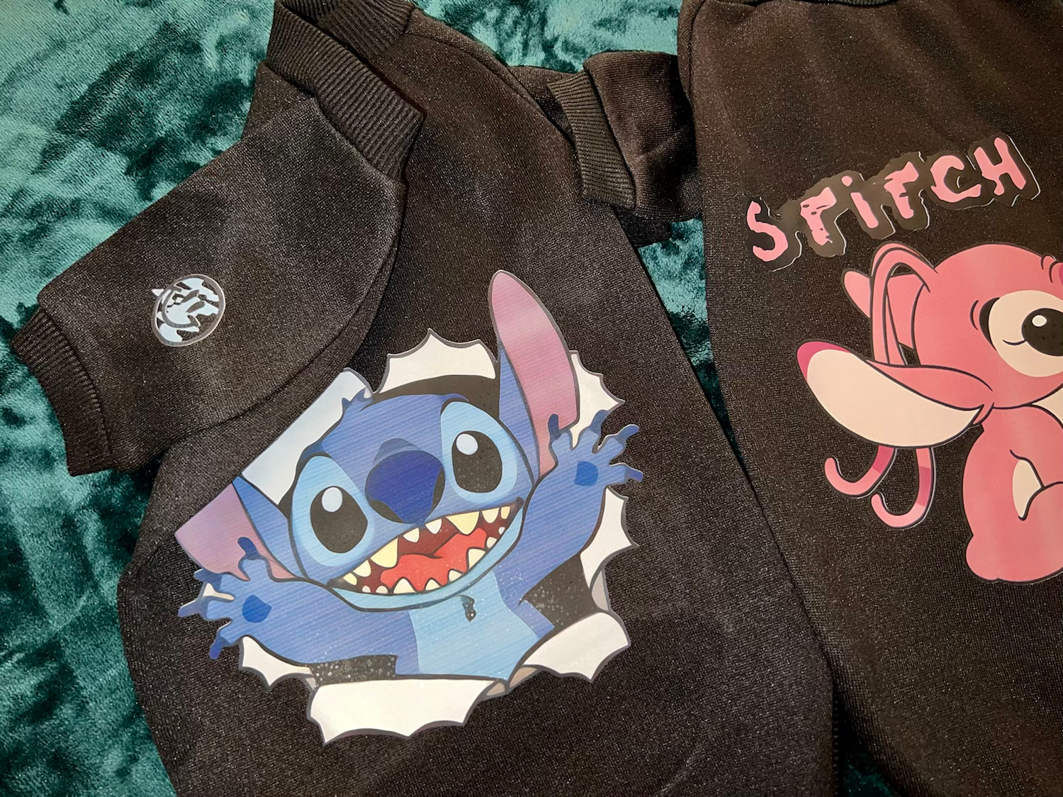 Maglietta colore black disegno Stitch 