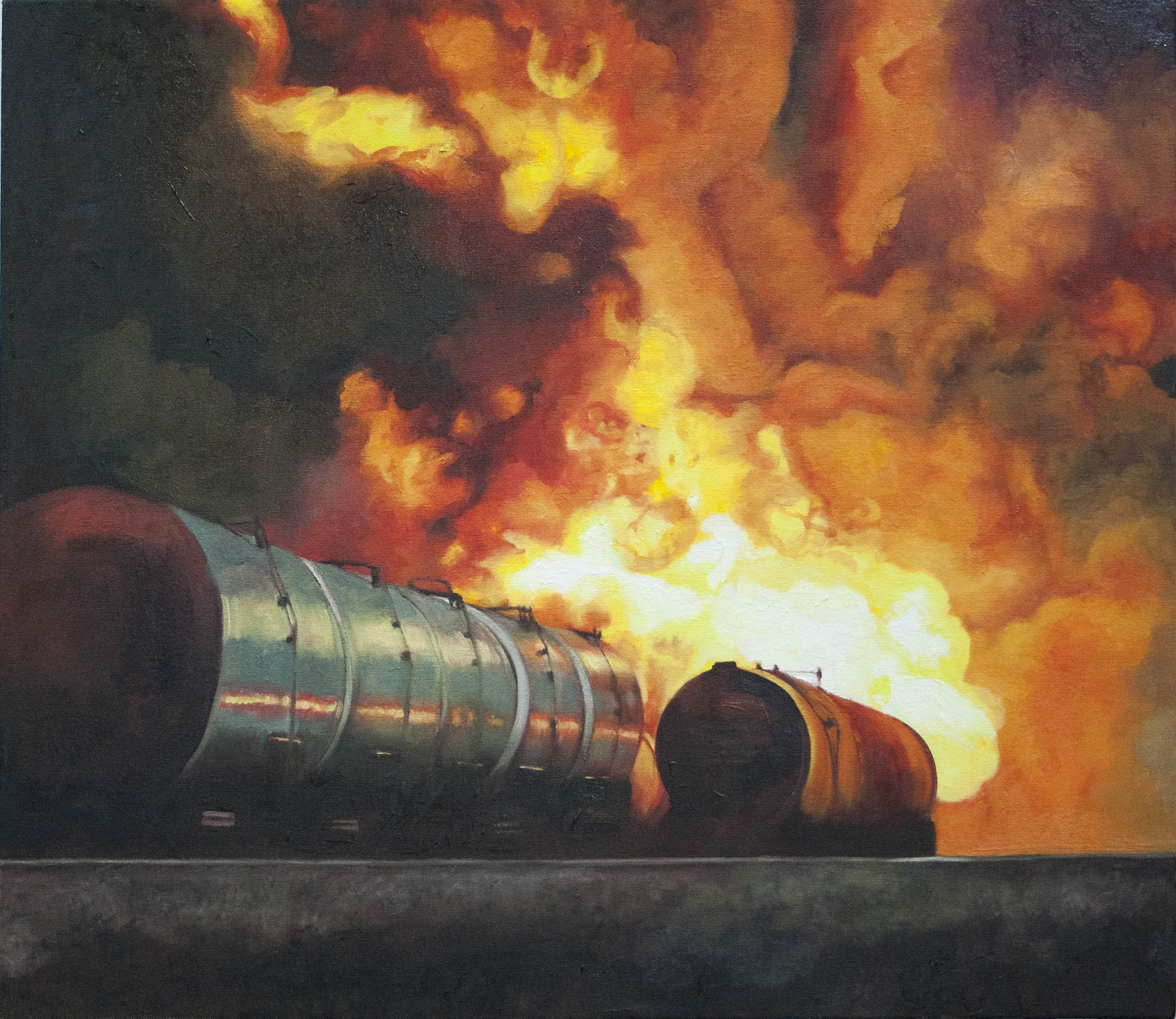 Oil Train Explosion, Night