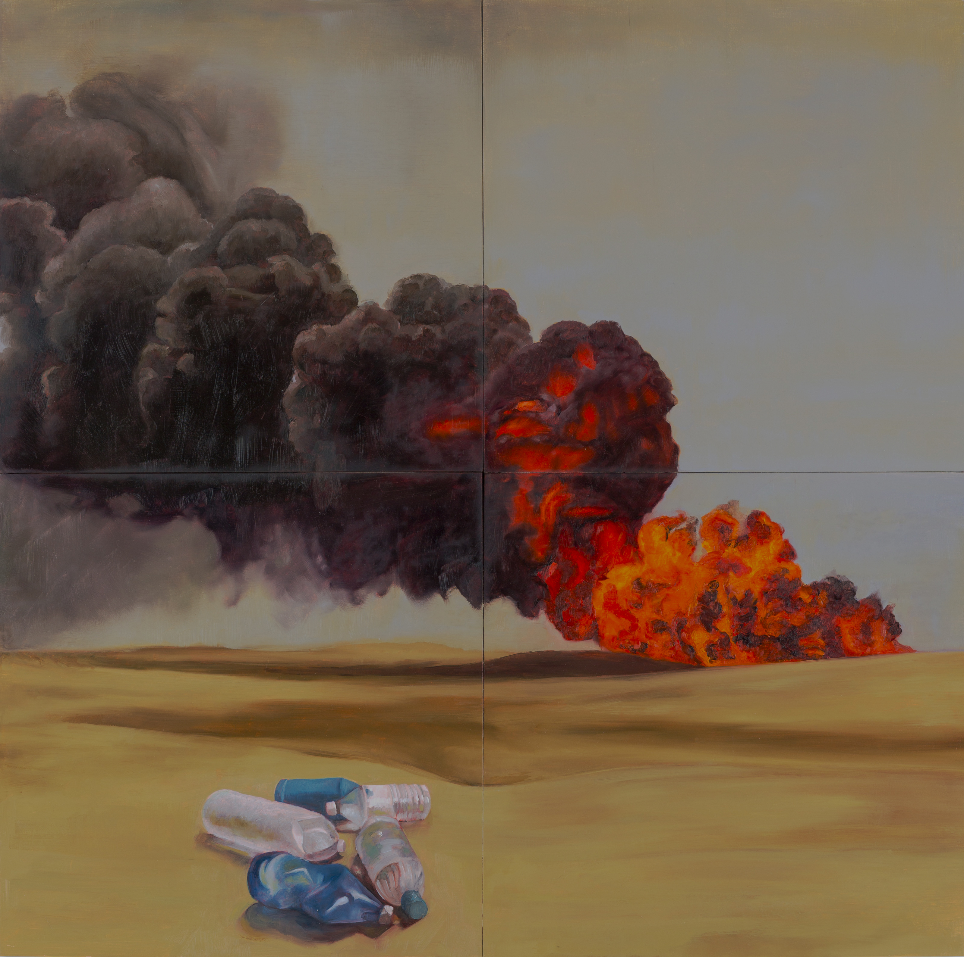 Desert oil fire