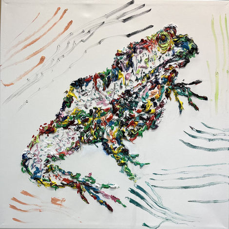Liliana Rossini, Fuga  70X70 2025 olio su tela