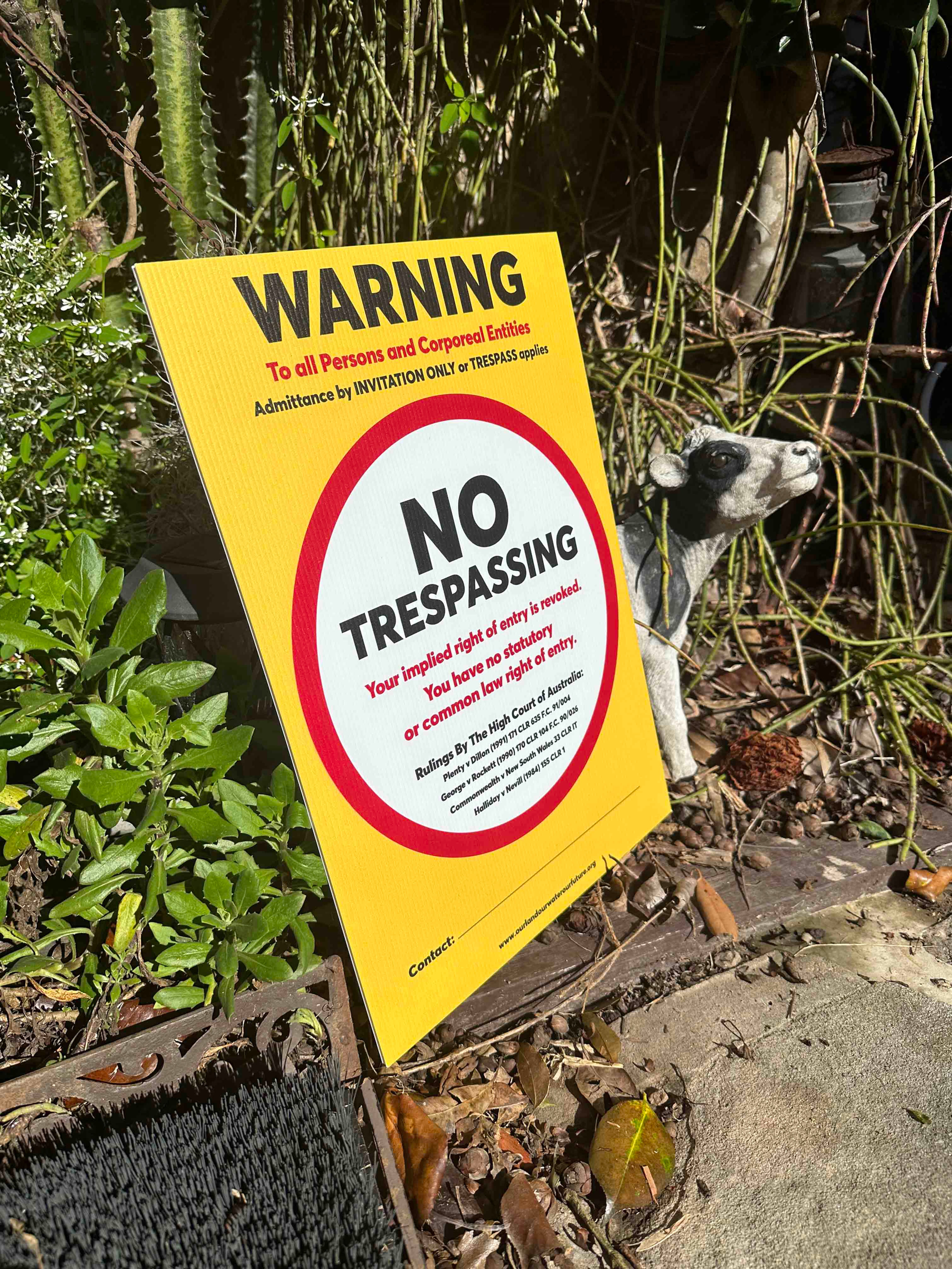 A3 No Trespass Signs (x2) - Common Law - Australia