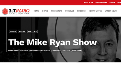 Interview with Mike Ryan on TNT Radio 25th August 2022