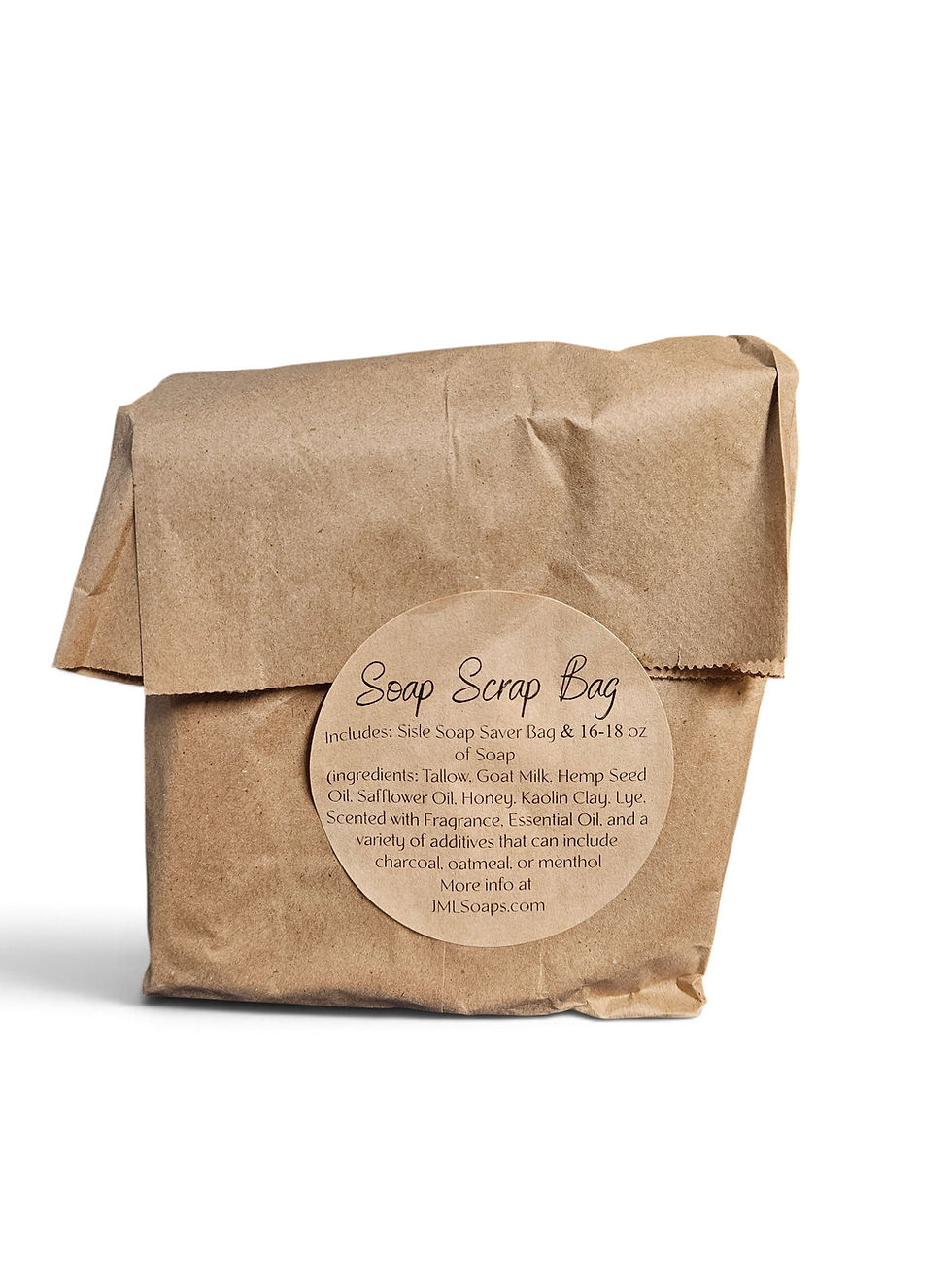 Soap Scrap bag on a white background