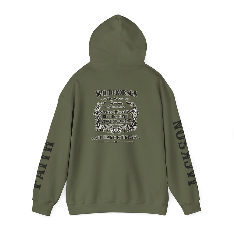 Thumbnail: Faith  Jackson Vintage Quote Hoodie — "Wild Horses"