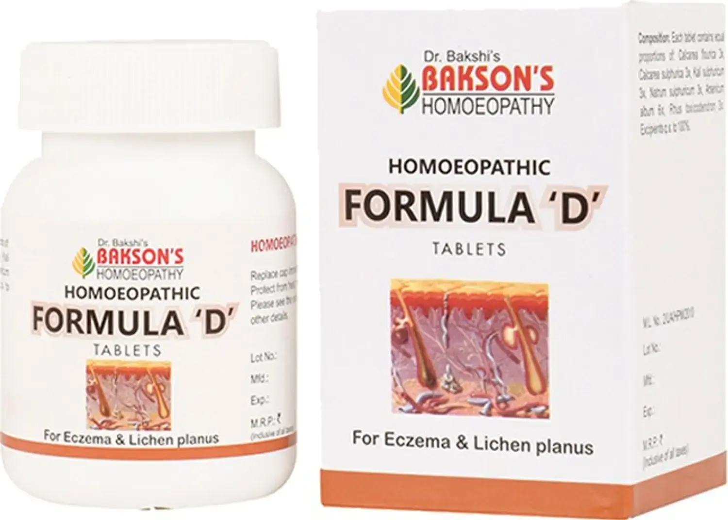 Bakson's Homoeopathic Formula D Tablets for Eczema