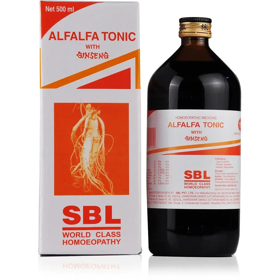 SBL Alfalfa Tonic with Ginseng bottle and packaging