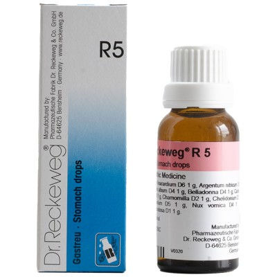 Dr. Reckeweg R5 Stomach Drops bottle and packaging