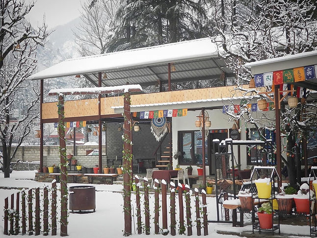 The Royal Orchard Kasol Outdoor Space in Snow 2025