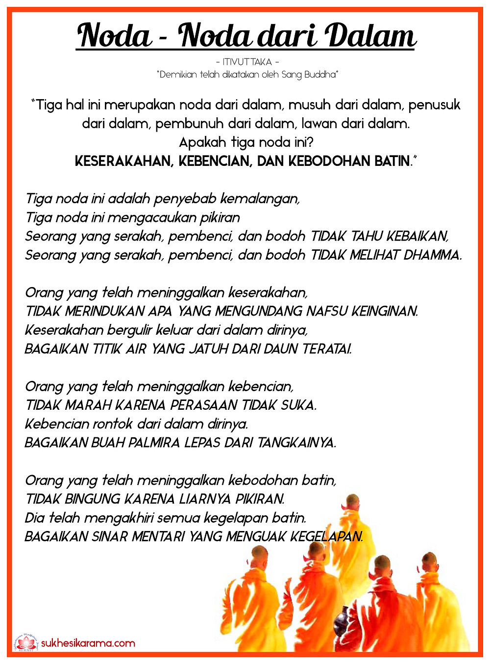 Itivuttaka - Tiga musuh dari dalam