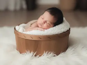 Blissful Basket: Baby Aria’s Newborn Portrait Shoot