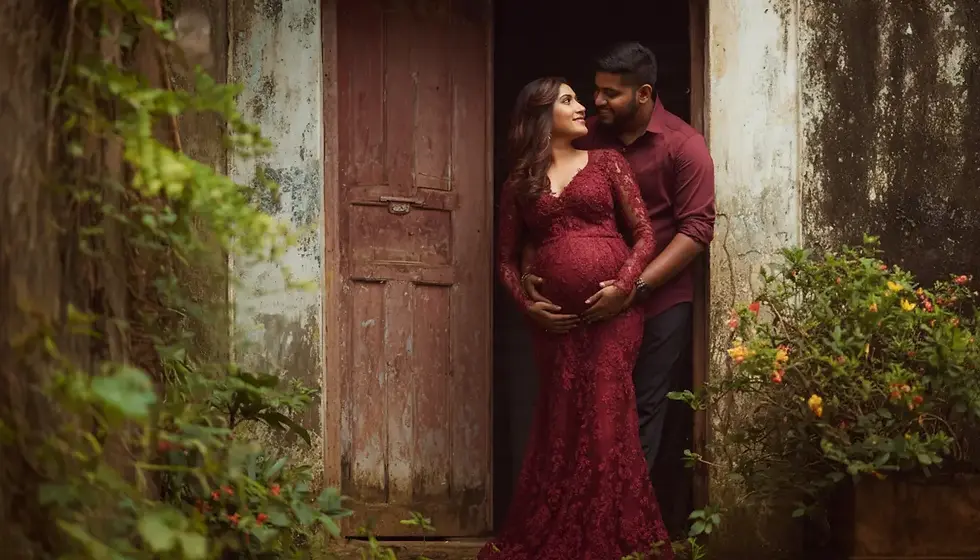 A couple Maternity photography for Alwin and Elora at a rustic place in Kerala