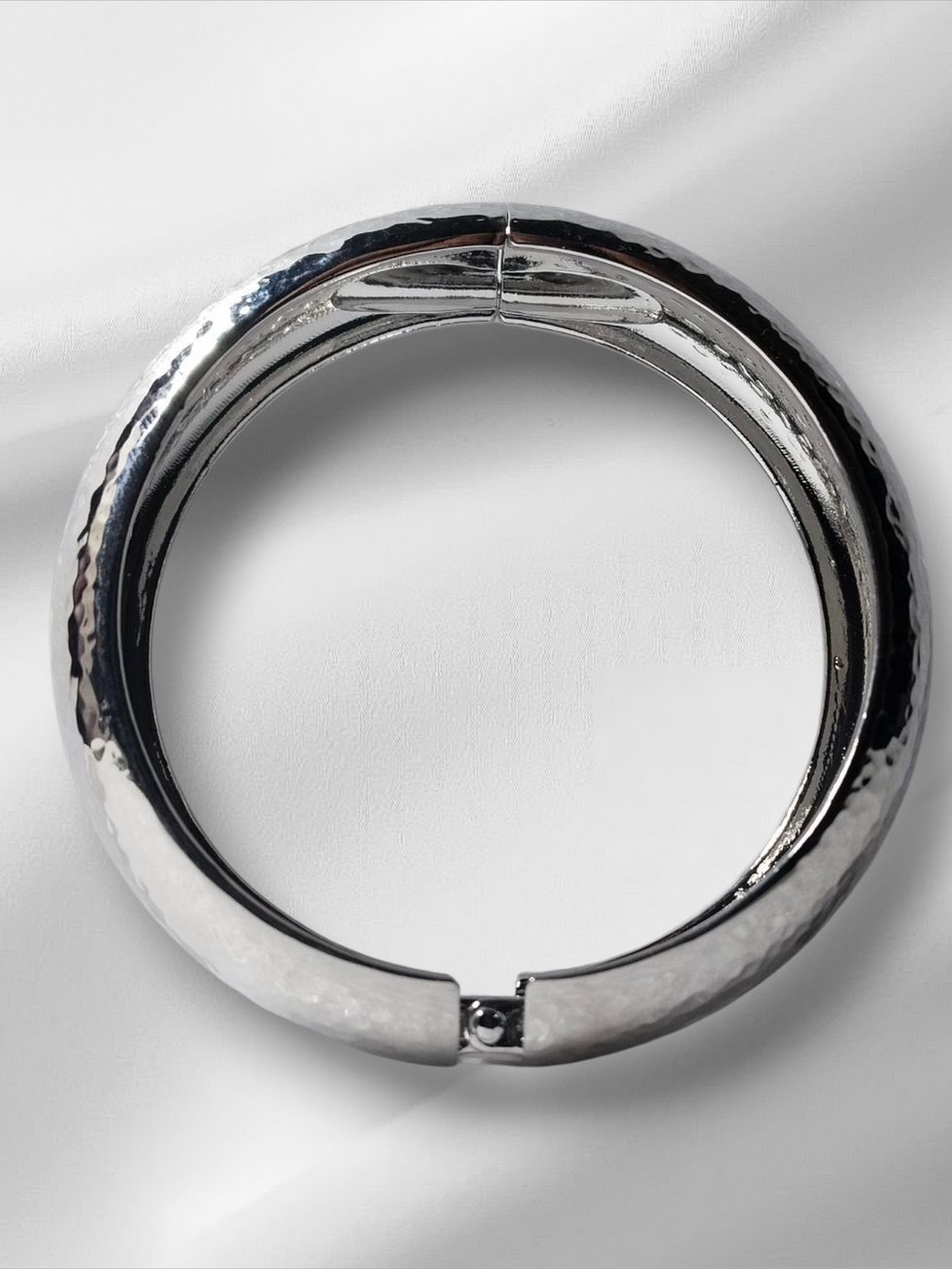 Silver Bracelet, open clasp, on white background, Lavish Jewellery