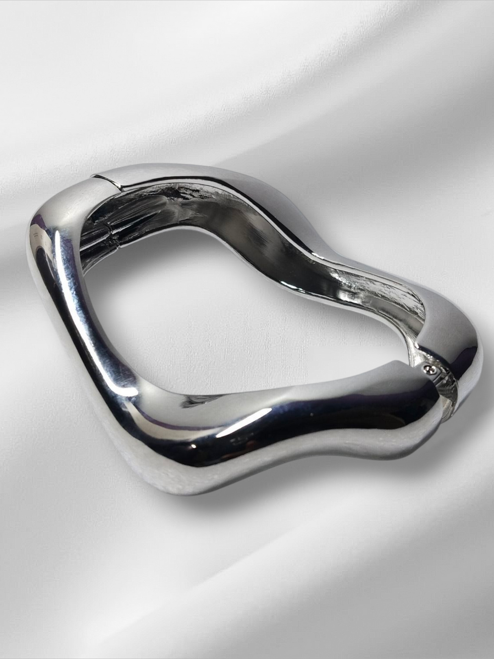 Silver Thin size openable Kada on white background is Lavish Jewellery