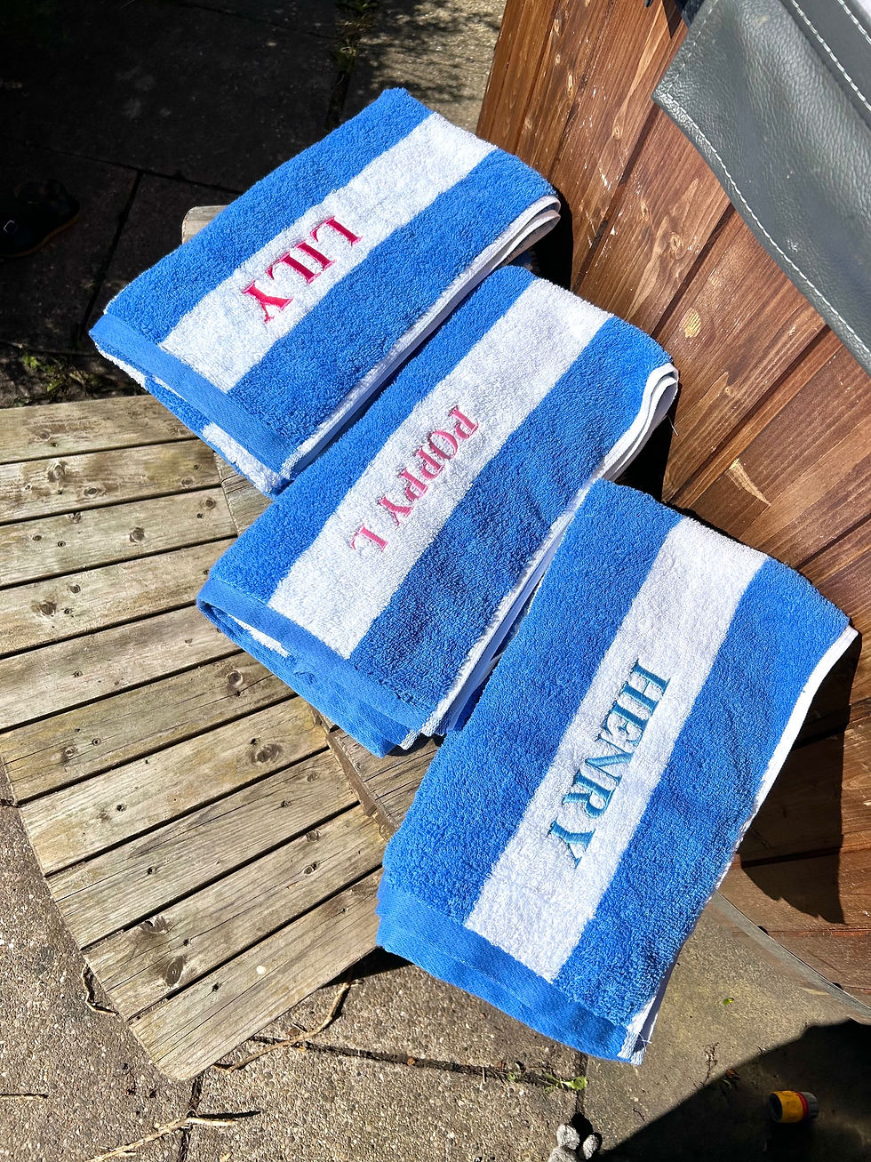 Thumbnail: Personalised Striped beach/pool towel