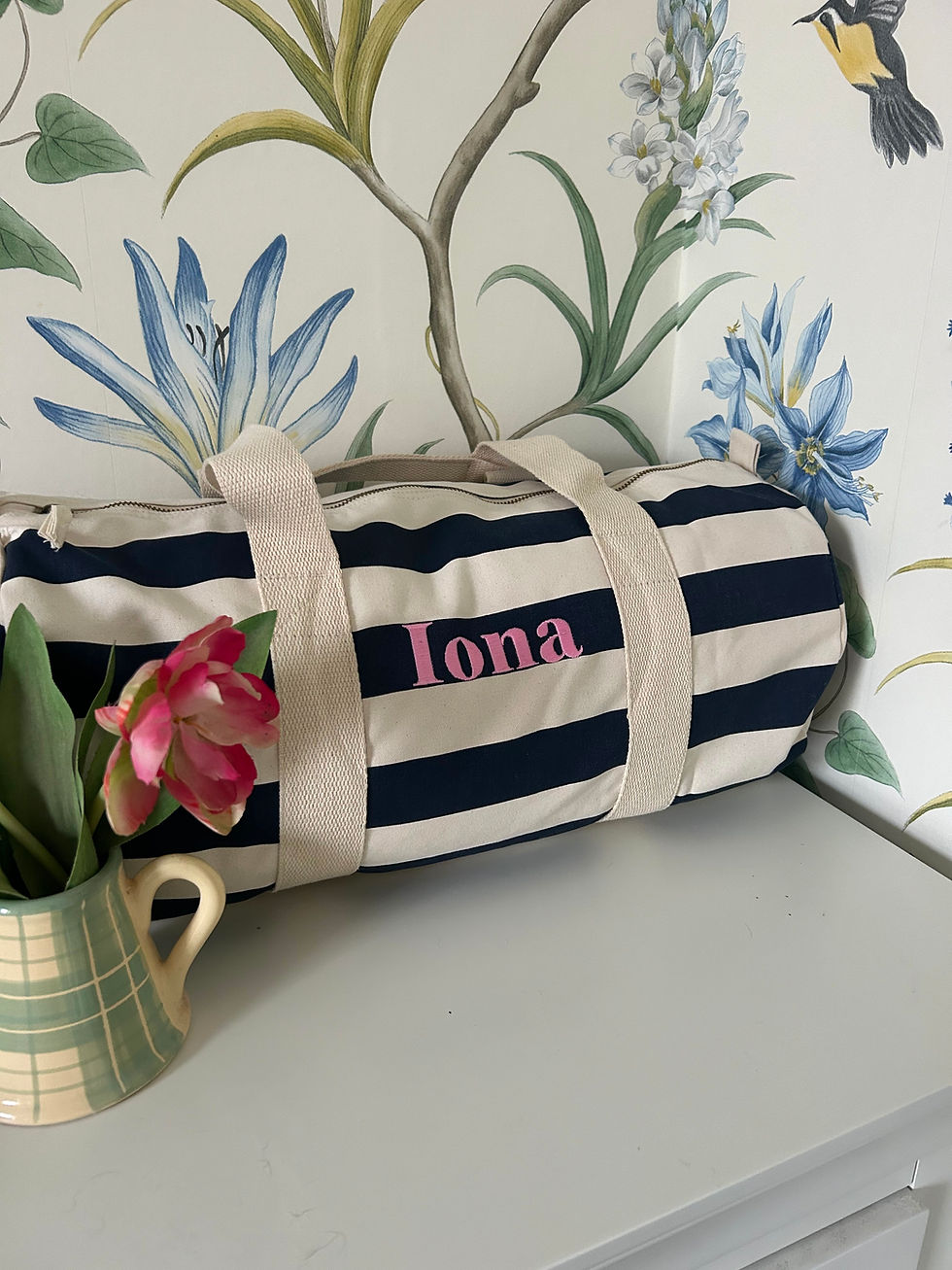Thumbnail: Striped Barrel Bag