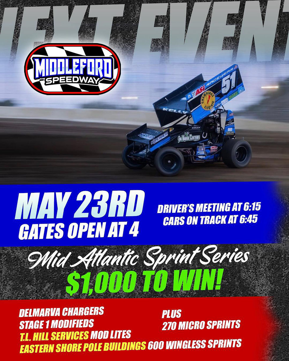 MID ATLANTIC SPRINT SERIES AT THE TRACK THIS WEEKEND