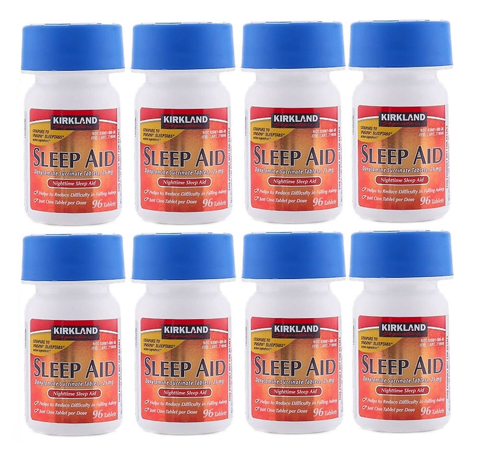 8 x Kirkland Sleep Aid Tablets Doxylamine Succinate Bottle 768 ct