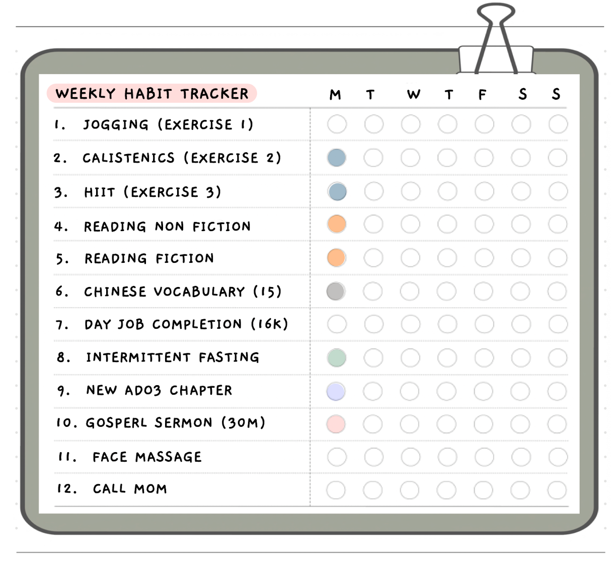 Weekly Tracker (M) [Element]