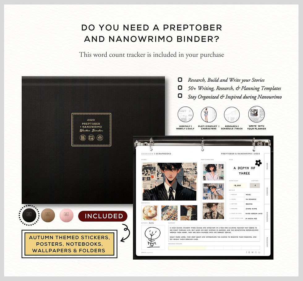 Thumbnail: Nanowrimo Word Count Tracker (2023 Theme)
