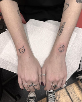 #ignoranttattoo #ignorant #angeltattoo #deviltattoo #doodletattoo #lineworktattoo