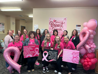 Photo of staff for breast cancer awareness week