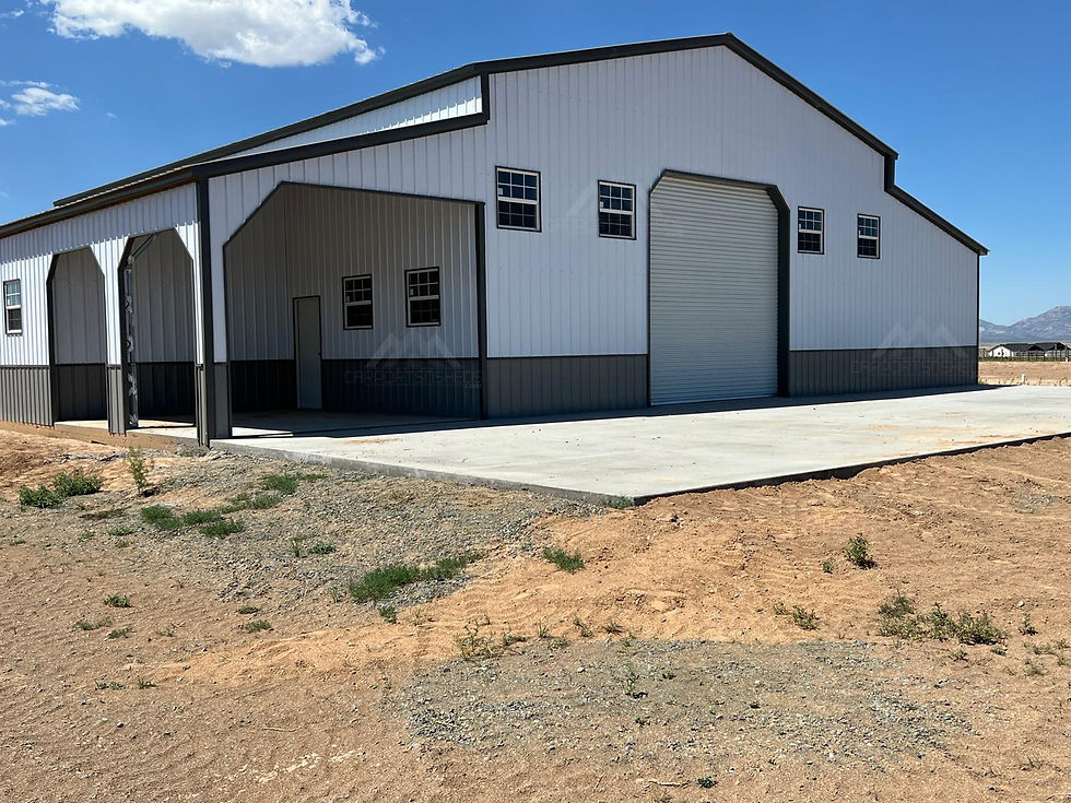 70x40x14-to-10 Carolina Barn with 45 degree trim kit