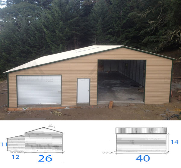 113. 26x40x14 with a 14x14 frame out and a 10x8 door with lean too on the side 12 wide.jpg