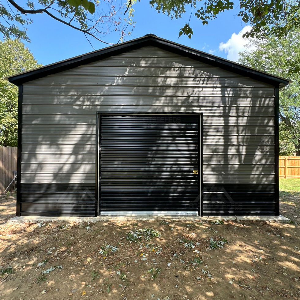 18x15x12 Metal Building as seen from the front