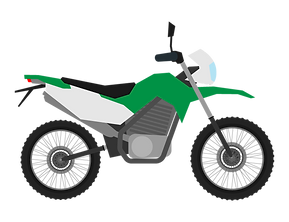 緑のモトクロスバイク