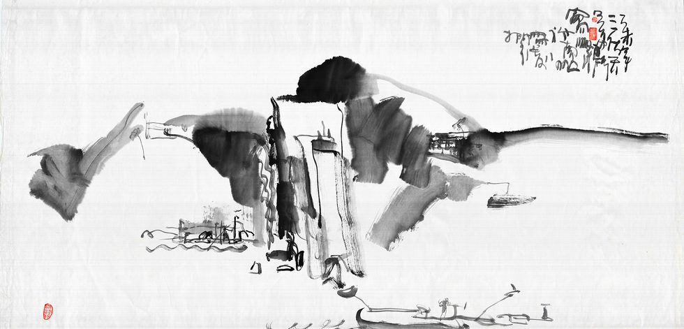 乙未年三伏天吳家驊寫山水于南山無處閣