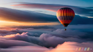 Ein Heißluftballon steigt über eine dichte Wolkendecke in das Sonnenlicht auf – symbolisiert den Aufbruch zu neuen Perspektiven und die Befreiung von komplexen IT-Strukturen.
