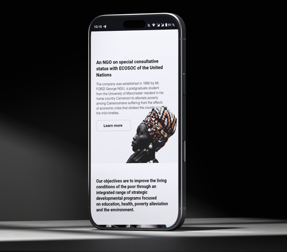 Mobile Website Non profit branding