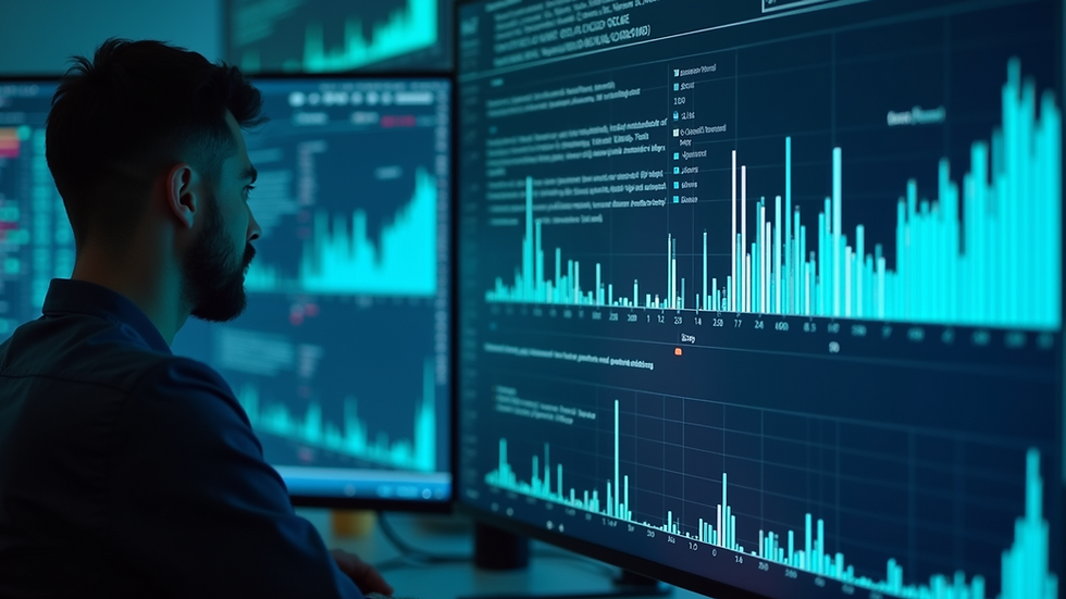 Close-up view of a computer screen displaying AI data visualization