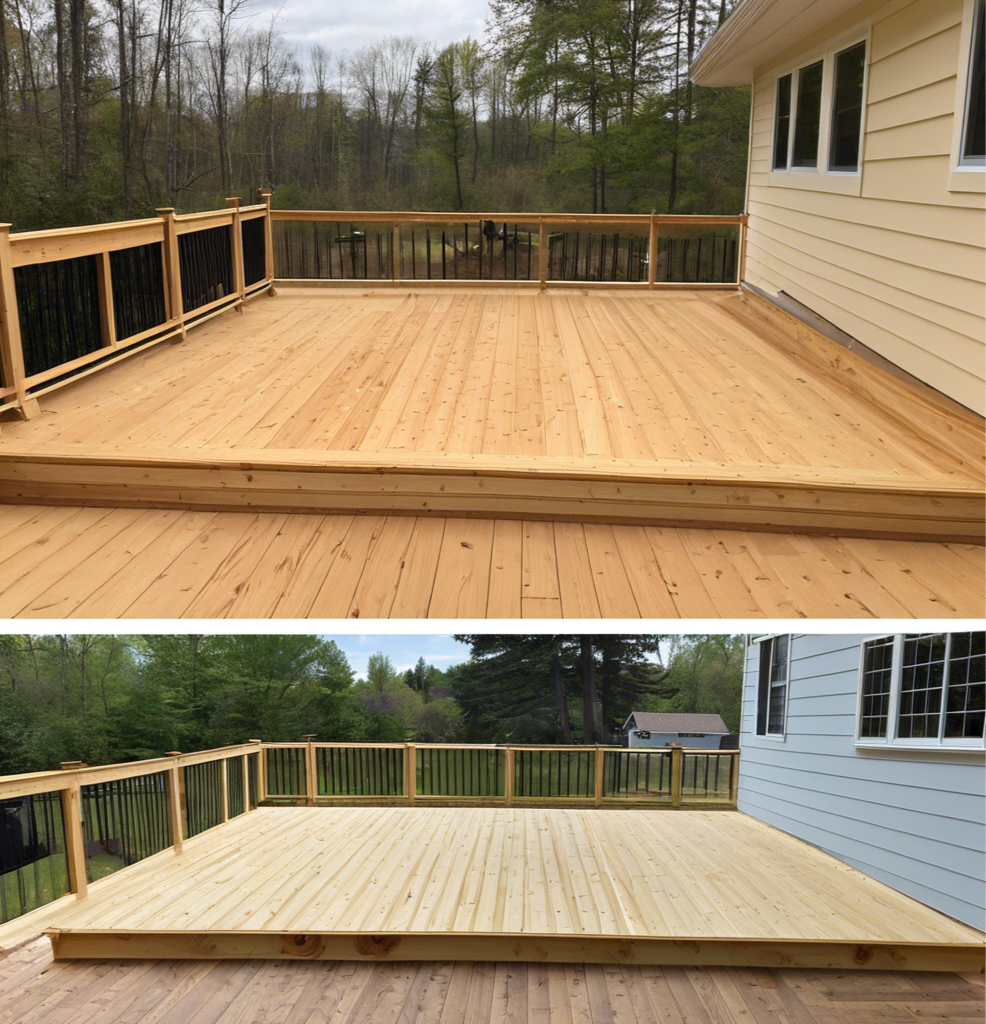 new 20x10 deck installation, with luxurious exterior boards and design 