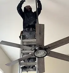 Professional ceiling fan installation service by Wesley's Workers in Between GA,