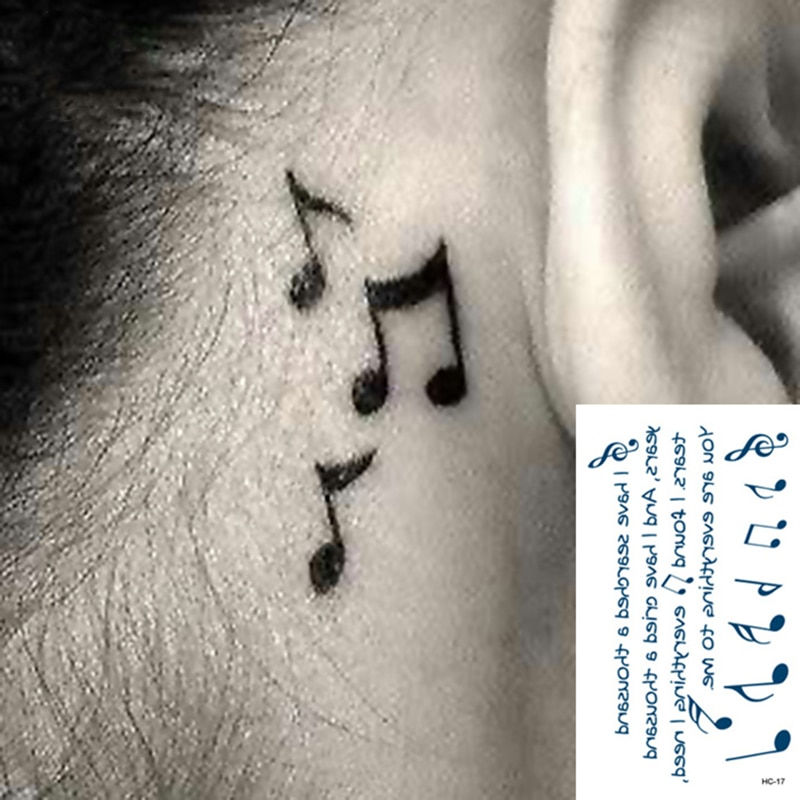Miniature : Waterproof Temporary Tattoo Sticker Black Devil Doesn't Sleep English Letters