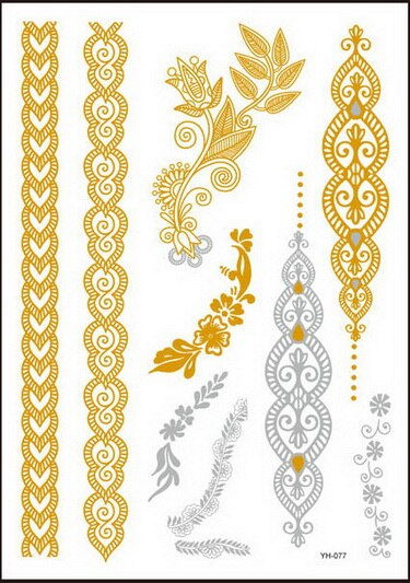 Miniature : Team Bride Tribe Flash Temporary Tattoo Gold Silver Metallic Arrow Love