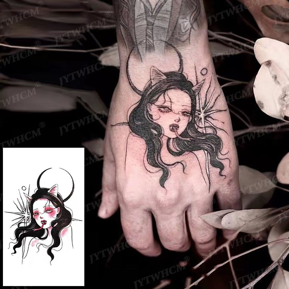 Miniature : Waterproof Temporary Tattoo Sticker Female Body Makeup Flame Finger Tattoos Men