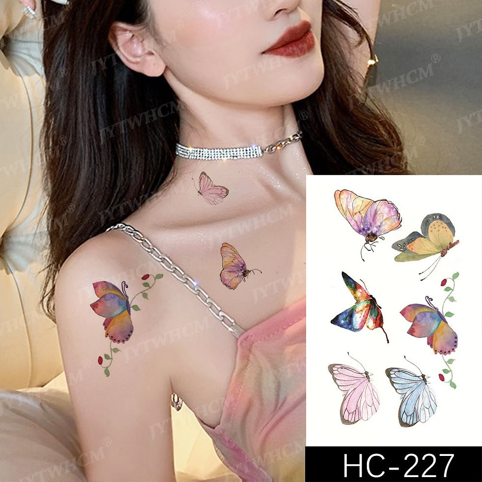 Miniature : Waterproof Temporary Tattoo Sticker Female Body Makeup Flame Finger Tattoos Men