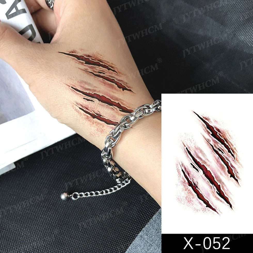 Miniature : Waterproof Temporary Tattoo Sticker Female Body Makeup Flame Finger Tattoos Men