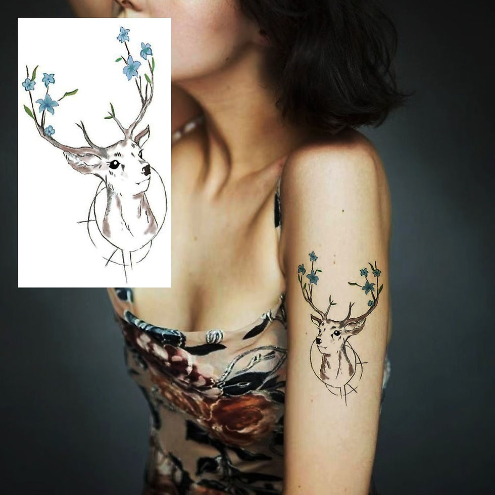 Miniature : Waterproof Temporary Tattoo Sticker Female Body Makeup Flame Finger Tattoos Men