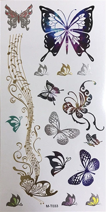 Miniature : Flash Boho Metallic Gold Feathers Shimmering Waterproof Temporary Tattoo