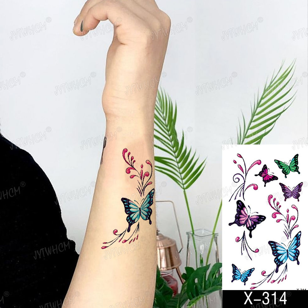 Miniature : Waterproof Temporary Tattoo Sticker Female Body Makeup Flame Finger Tattoos Men