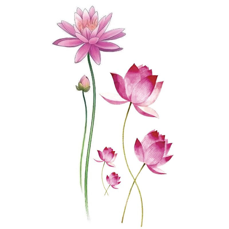 Miniature : 1pcs Temporary Tattoo Stickers Men Women Flower Rose Moon Butterfly Water