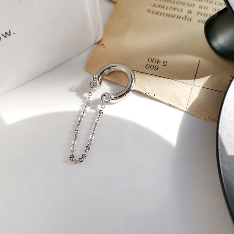 Miniature : LATS Simple Fashion Punk Chain Ear Cuff for Women Gold Earcuff Without Piercing