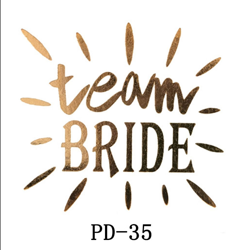 Miniature : 10pc Bridal Team Bridesmaid Team Temporary Tattoo Bachelor Bride Party Sticker