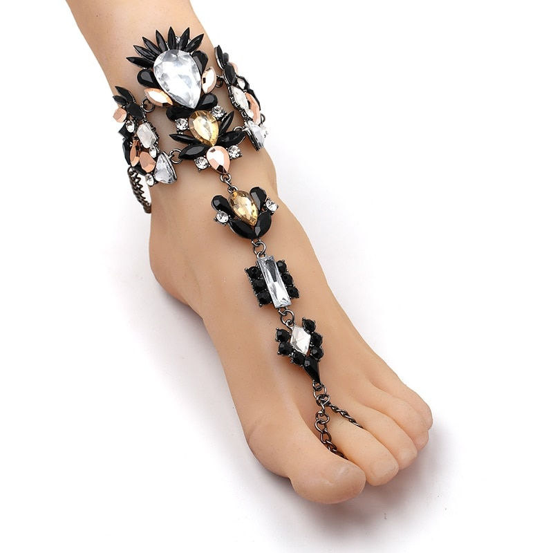 Miniature : Boho Crystal Anklet Australia Beach Vacation Ankle Bracelet Sandals Sexy