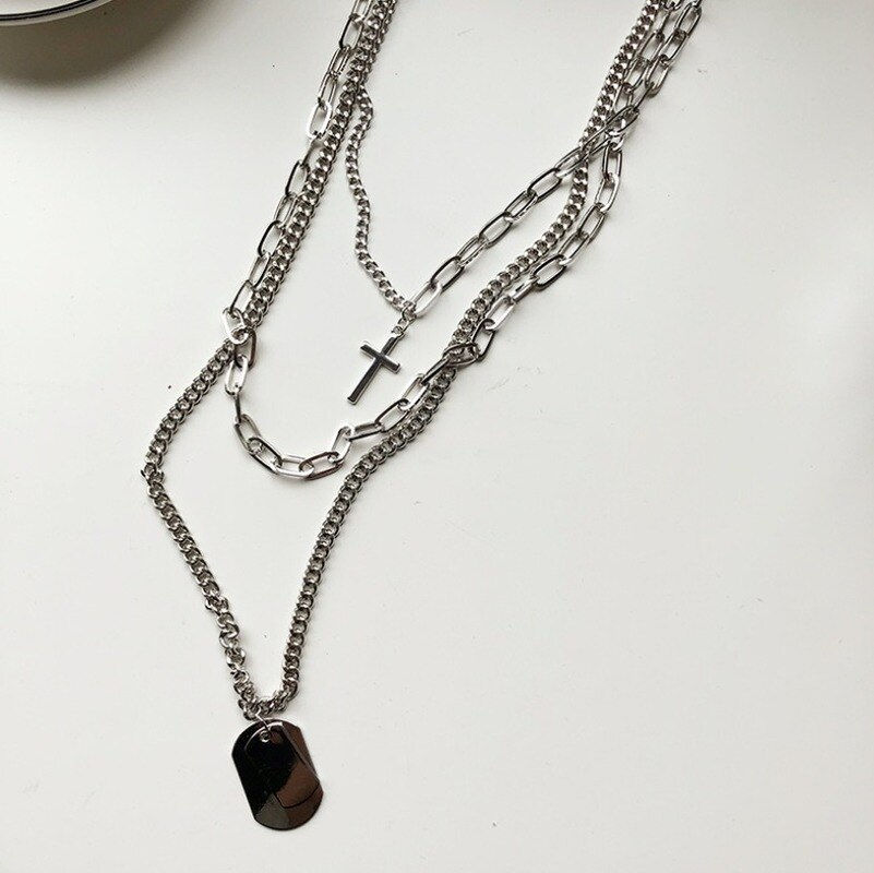 Miniature : Fashion Multilayer Hip Hop Long Chain Necklace for Women Men Jewelry Gifts Key