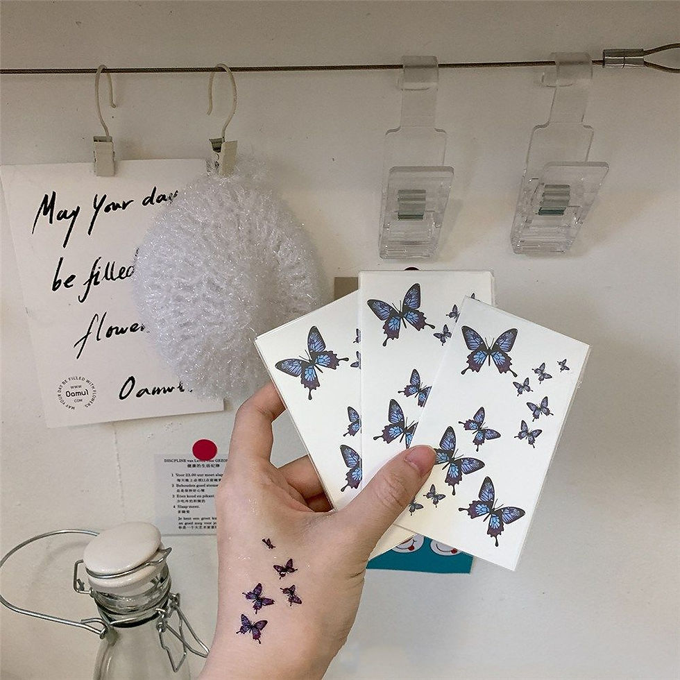 Miniature : New Butterfly Tattoos Waterproof Blue Butterfly Temporary Tattoo Men Women