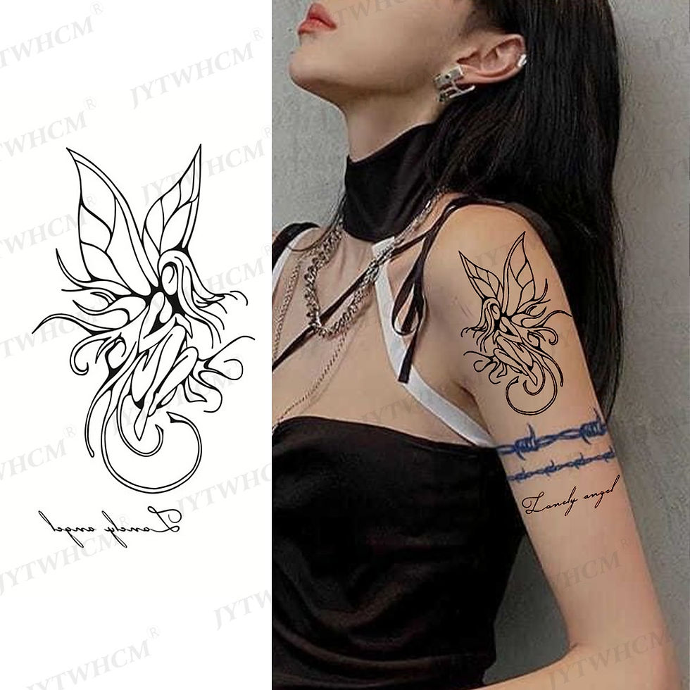 Miniature : Waterproof Temporary Tattoo Sticker Female Body Makeup Flame Finger Tattoos Men